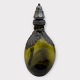 Gammel grønne 
flaske med tin 
montering, 9cm 
bred, 21cm høj 
*Pæn stand*