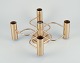 Leola, Germany. Modernist wall/ceiling lamp in brass, five arms. Sciolari style.
