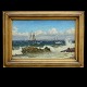 Christian 
Blache marine 
maleri
Christian 
Blache, 
1838-1920, olie 
på lærred
Sejlskibe i 
oprørt ...