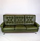 3-Personers sofa i mørke grønt læder og chrome ben fra starten af 1970'erne.Mål i cm: H:90 ...