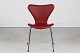 Arne Jacobsen (1902-1971)7'er stabel stole nr. 3107 nybetrukket med mørk rød glat Nevada ...