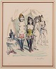 Léonard 
Tsuguharu 
Foujita 
(1886–1968) 
japansk/fransk 
kunstner.
Farvelitografi 
på ...