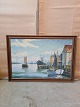 Maleri af 
Københavns 
Havn, fra 
1930erne.
Højde 90cm 
Bredde 128cm