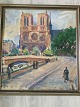 Knud Ove 
Hilkier 
(1884-1953):
Parti fra 
Paris med Notre 
Dame.
Olie på 
lærred.
Sign.: K.O. 
...