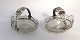 Crystal salt 
jar with silver 
mounting. A 
pair. Length 
...