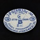 Diameter 21,5 
cm.
Platte fra 
1898 med 
teksten "J. P. 
Schmidt jun 31. 
juli 1778 1898, 
Cigar & ...