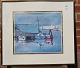Print with a maritime subject by Rolf Böhlig 1977