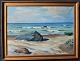 Nielsen, Lars 
(1893 - 1965) 
Danmark: Kysten 
ved Hirtshals. 
Olie på lærred. 
Signeret 1940. 
72 x ...