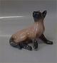 Kgl. figur fra 
Royal 
Copenhagen 2862 
Siameser kat 
Design Th. 
Madsen 1928 11 
cm  I hel og 
fin ...