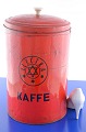 Advertising for 
from Christian 
Hansen A/S 
Kaffe. Red Tin 
coffee can, 
height without 
lid, 35.3 ...
