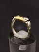 Sterling sølv ring størrelse 49 med guld emne nr. 558456