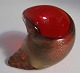 Veneziansk 
konk, glas 
skulptur 
omkring 1960. I 
rødt glas med 
guld og hvidt 
overfangsglas. 
...