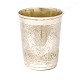 Stort barok 
nålepunlset 
sølvbæger af 
Povl Hansen, 
Fredericia, 
1738-64
H: 10,2cm. V: 
144,7gr