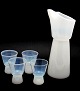 Kastrup 
Glasværk, 
Opaline 
mælkehvid 
farvet Kande 
med 4 glas. 
Designet af 
Jacob E Bang i 
1957. ...
