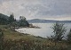 Maleri E. 
Thorbjørn 
Mariagerfjord 
motiv 58 x 77.5 
cm med træramme 
Udsigt fra 
Stinesminde mod 
...