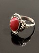 Vintage 830 
sølv ring 
størrelse 62 
med koral emne 
nr. 561521 emne 
nr. 561521