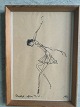 Arne Bødker 
(1911-99):
Ballerina.
Tusch og 
akvarel på 
papir.
Sign.: AB.
Betegnet - 
Ballet ...
