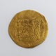 Abu al-Hasan 
Ali 1331-1351 
dinar i guld. 
Diameter 31 mm. 
Vægt 4,5 gram