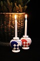 Royal Copenhagen earthenware Christmas heart in blue and red for small candle...