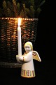 Aluminia Christmas angel in earthenware with space for a small Christmas candle.