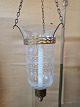 Loftlampe i 
glas og metal 
til starinlys, 
fra 1980erne.
Højde 58cm 
Diameter 20cm