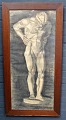 Dansk kunstner 
(19. årh.): 
Gipsfigur. 
Tegning på 
papir. 
Usigneret. 99 
x 43 cm.
Indrammet: 112 
x ...