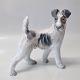 Dahl Jensen 
hund. 1001 
Stående ruhåret 
foxterrier (DJ) 
18 cms Mærket 
med kongelig 
krone og DJ ...