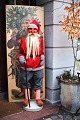 Large, old shop Santa Claus with papier-mâché head, felt clothes, cotton 
moustache and clogs...