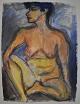 Degett, Karen 
(1954 - 2011) 
Danmark: Model. 
Usigneret. Bly, 
pastel/akvarel 
på papir. 77 x 
54 ...