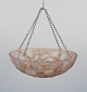 René Lalique "Lausanne" Ceiling lamp/pendant lamp in clear and smoked art glass.