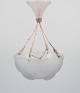René Lalique, "Dahlias" Ceiling lamp/pendant lamp with matching canopy.