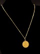 18 karat halskæde 45 cm. med guld ti krone fra 1898 emne nr. 565581