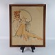 Tryk af en 
kvinde med røde 
sko og paraply. 
Fra 1940'erne
Kunster 
Christel Marott
Signeret ...