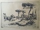 Stefan Viggo 
Pedersen 
(1891-1965):
Monte 
Palatino, Rom 
1925.
Radering på 
papir.
Signeret i ...