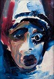 European 
Artist, oil on 
board.
Portrait of a 
clown.
