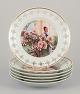 Bing & 
Grøndahl, 
Denmark. A set 
of six 
porcelain 
plates 
featuring 
motifs from 
Carl Larssons 
...