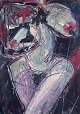 Wolfgang K. E. 
Lehman, German 
artist.
Mixed media on 
paper.