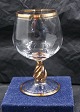 Ida glas med 
guldkant fra 
Holmegård. 
Cognac i pæn 
stand.
H 9cm - Ø 4cm
Lager: 1