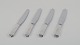 Georg Jensen 
Pyramide, et 
sæt på fire 
kortskaftede 
middagsknive i 
sterlingsølv. 
Knivblad i ...
