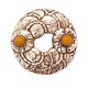 Georg Jensen Sterlingsilver brooch 42. Silver and amber. D: 5cm