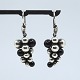 Georg Jensen; Pair of Moonlight Grapes earrings in sterling silver set with onyx