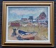 Godycki-Cwirko, 
Dmitri (1908 - 
1988) 
Danmark/Letland: 
Havnescene fra 
Bornholm. Olie 
på lærred. ...