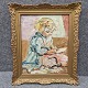 Maleri af 
oliemaling på 
lærred, med 
motiv af en 
pige som sidder 
og skriver
Kunstner 
Ludvig ...