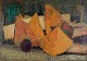 Richard Vilhelm Petersen, Danish artist. Oil on canvas.
Abstract composition.