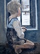 Aigens, 
Christian (1870 
- 1940) 
Danmark: Dreng 
ved vinduet. 
Olie på lærred. 
Signeret Chr. 
...