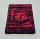 Scandinavian textile designer.Rya carpet in pure wool.Geometric pattern.Red and violet ...