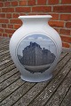 Royal Copenhagen Danish porcelain, large oval vase 

with motif of Bredgade mansion in Copenhagen