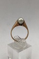 Hans Hansen 14 
ct Gold Ring 
with Pearl