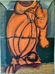 Schmidt, Allan 
(1923 - 1989) 
Danmark: 
Komposition. 
Farvelitografi. 
77 x 56 cm. 
Signeret.
Uden ramme