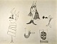 Zwick, Lis 
(1942- 2020) 
Danmark/Sverige: 
Fantasi dyr. 
Tusch på papir. 
Signeret: Lis 
Zwick 1975. ...
